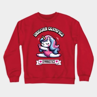 Gymnastics Unicorn Olympics 🤸🏿‍♀️🦄 -  Flip for Cuteness! Crewneck Sweatshirt